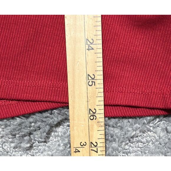 Maurices Red Surplice Tie Front Top Sheer Swiss Dot Sleeve Plus Size 1X - Picture 5 of 7